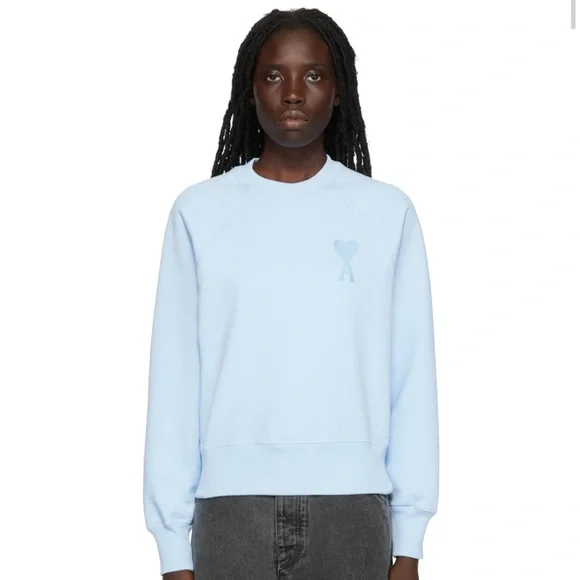 Ami | Tops | Ami Paris Baby Blue Sweatshirt | Poshmark